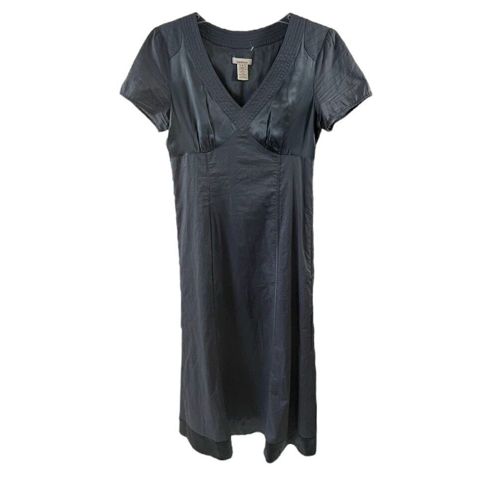 Sundance Gray Silk Blend Midi Dress Size 6